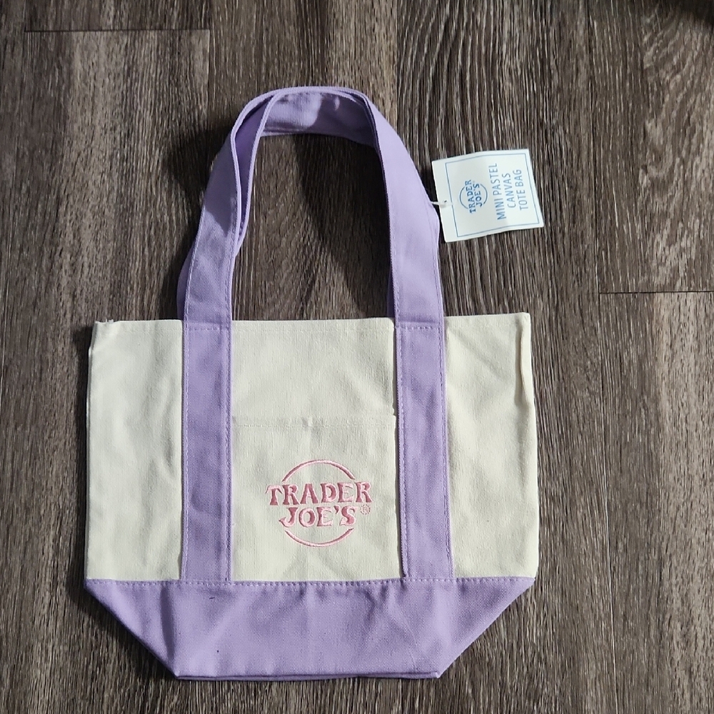 Purple Pastel Trader Joe's Canvas Mini Tote